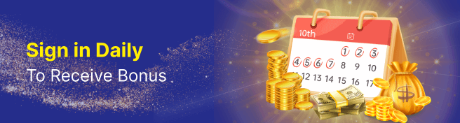 Calendar, gold coins and a check-in theme